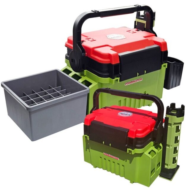 아시카 컴비네이션 태클박스 36구 에기케이스 로드스탠드 컵홀더 풀세트 CB-7030레드그린