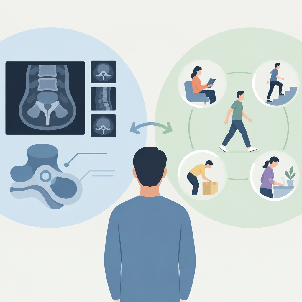 AI 생성 설명 이미지: 남부터미널역 근처병원 장덕 한방병원 | 영상 소견과 일상 기능 정보를 따로 읽는 이유